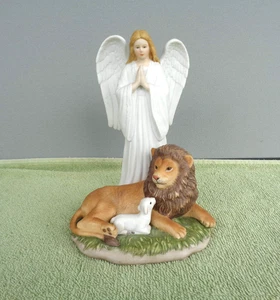 Figura 1997 Home Interior Obra Maestra Paz en la Tierra - Ángel, León, Cordero - Imagen 1 de 4