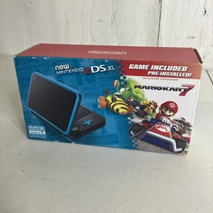 Nintendo 2DS XL Handheld Console with Mario Kart 7 Black/Turquoise System - NEW! - Picture 1 of 7