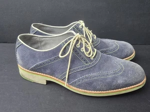 Johnston & Murphy Flex System Sheepskin Suede Blue Men Oxford lace Shoes Size-9M - Picture 1 of 8