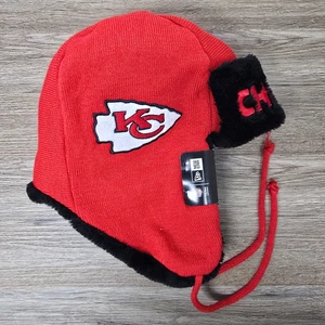 New Era Kansas  City Chiefs Trapper Winter Knit Hat One Size NFL NWT - Picture 1 of 12
