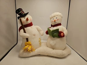 2003 Hallmark Jingle Pals Mr & Mrs Snowman Animated Singing Caroling Plush WORKS - Picture 1 of 8