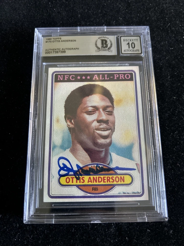 1980 Topps Ottis Anderson #170 Rookie BGS Certified 10 Auto Card - Image 1 of 2