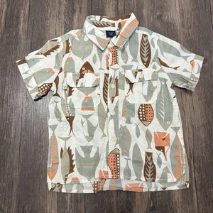 Baby Gap Sommerhemd mit Knopfleiste Kleinkind 2 Jahre Spaß Boho Fischmuster Strand Junge - Bild 1 von 7