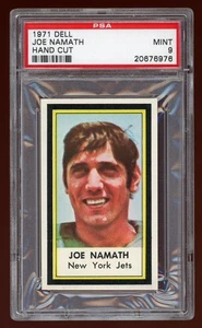 1971 DELL JOE NAMATH HAND CUT JETS HOF PSA 9 - Picture 1 of 2