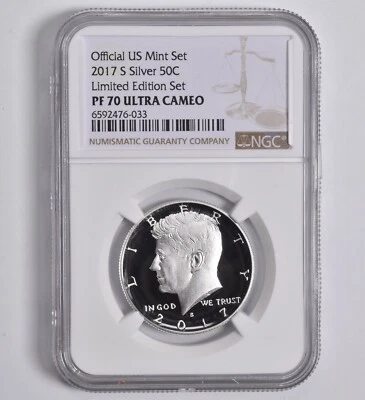 PF70UCAM 2017-S Silver Kennedy Half Dollar Limited Edition NGC BROWN Label - Image 1 of 4