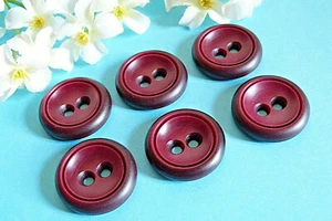 261C Stunning Big Buttons Vintage " Winery " Burgundy 6 Buttons EP 1970/80 - Picture 1 of 4