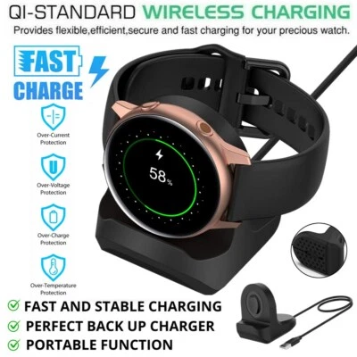 Wireless Charger Magnetic Dock For Samsung Galaxy Watch 4 Classic Watch3 Active2 - Image 1 of 4