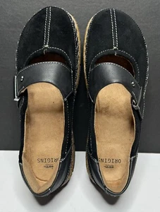 EARTH ORIGINS Emme Black Slip-on Suede Mary Jane Style Flat Comfort Shoe Size 7M - Picture 1 of 11