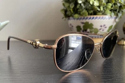 Gafas de sol Gianni Versace vintage marrón/bronce pequeñas aviador mod. 1214 Usado en Excelente Condición Foto 1 de 4