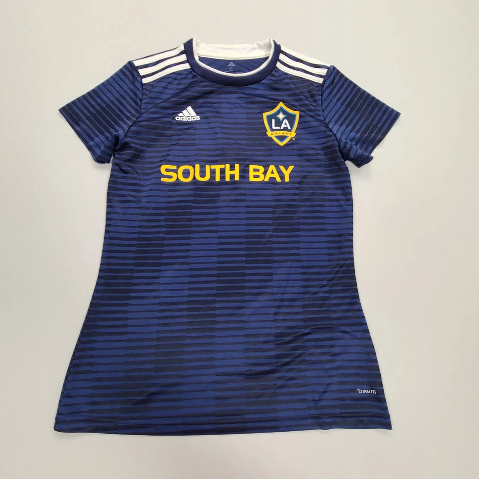 Camiseta Adidas Mujer Pequeña Azul Fútbol Entrenamiento Atlético Aire Libre Damas Foto 1 de 4