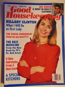 GOOD HOUSEKEEPING January 1993 Mel Gibson-Hillary Clinton - Picture 1 of 1