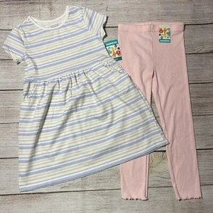 Garanimals Girls Outfit Side 5T. NWT! Short Sleeve Dress And Leggings. Colorful - Picture 1 of 8