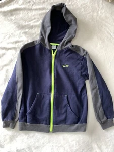 Kids Champion Blue Full Zip Hoodie Neon Green Small Logo youth Large M 8-10 - Picture 1 of 1