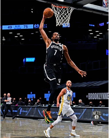 Kevin Durant Brooklyn Nets Unsigned Team Debut Dunking Photo Cover