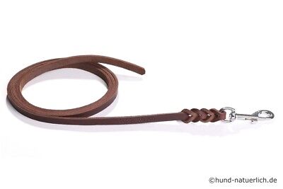 Fettleder Corde Brun 8mm, Cuir Corde Avec Crochet Chrome Pour Chiens • 11.90€