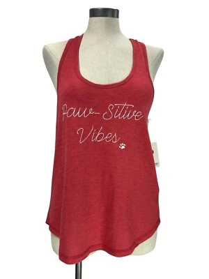 P.J. Спасательная майка «Paw-Sitive Vibes» размер M красная хлопковая смесь вышитая белая - Изображение 1 из 4