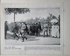 1915 WW1 PRINT & TEXT H.M THE KING INSPECTING ARMY LORD KITCHENER PRINCESS MARY