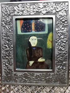 BOMA Canada Maple Leaves  Pewter Picture/Photo Frame for 2 1/2x3 1/2" Image EUC - Picture 1 of 5