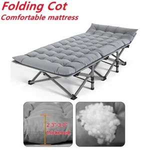 Slsy Portable Foldable Camping Cot Outdoor Folding Sleeping Bed  Cotton Mattress - Picture 1 of 12