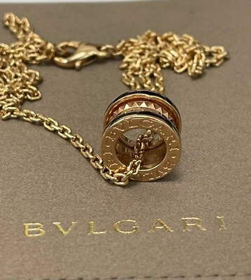 Collar de cadena colgante BVLGARI 18K oro rosa B-cero Foto 1 de 4