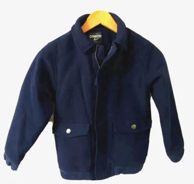Oshkosh B'gosh Coat Boys 8 Winter Jacket Blue Fleece Lined Pockets Zipup - Image 1 of 4