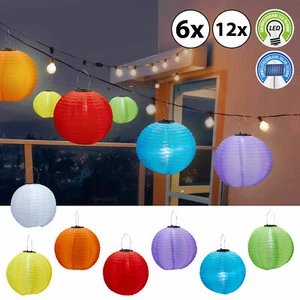 6/12x LED Papier Solar Lampion Papierlaterne Ø30cm Laterne Papierlampion Deko - Bild 1 von 11