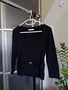 VERSACE GIANNI WOMEN'S BLACK BLOUSE SWEATER - Picture 1 of 21