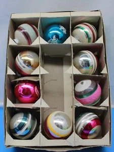 10 Vintage Shiny Brite Ornamente Merkur mundgeblasen Glas Unikat Weihnachtsbaum - Bild 1 von 12