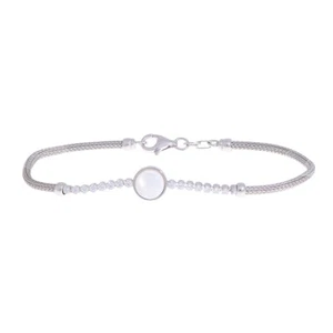 Luxxos Flechtarmband mit Perlmutt 925 Sterling Silber (19 cm) - Bild 1 von 2