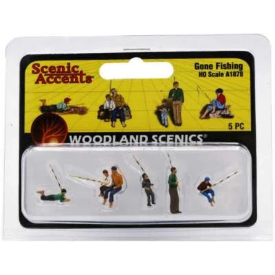 Fishermen Figures for HO OO Scale Model Railway and Dioramas Woodland Scenics - Image 1 of 4
