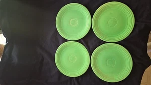 4 Fiestaware Vintage Original Grün 9 1/2" Teller HLC USA Kleinbuchstaben - Bild 1 von 5
