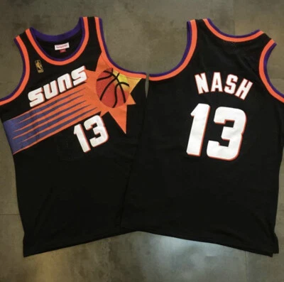 Camiseta retro de baloncesto Phoenix Suns Steve Nash negra temporada regular Foto 1 de 4