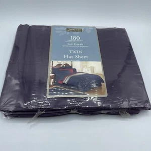 Vintage Jubilee Soft Percale Twin Flat Sheet 180 TC Purple New Old Stock NIP - Picture 1 of 5
