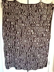Barnes & Noble Punctuate Literary Quotes Throw Blanket 50" X 60" Cotton Brown - Picture 1 of 9