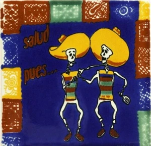 Hand Painted Talavera Vintage Ceramic Tile Mexican Rare Majolica Original 4x4" - Picture 1 of 2