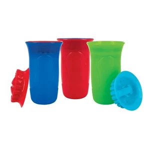 Nuby No-Spill Smart Edge 360° Cup with Flo Easy Silicone Rim - 3pk - Boy - 10oz - Picture 1 of 12