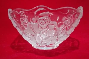 Gorham Crystal Bowl Wide Santa Christmas Trees-New - Picture 1 of 4