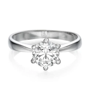 1/2 Carat D/SI1 Wedding Diamond Engagement Ring Round Cut 18K White Gold - Picture 1 of 4