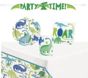 Dinosaur Party Tableware Decorations Dinosaur Plates Cups Napkins Party Supplies - Picture 1 of 21