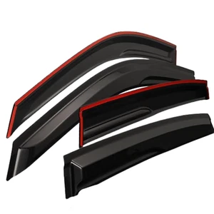 Tape-On Side Window Rain Guards for 2019-2024 VW Volkswagen Jetta, Gloss Black - Picture 1 of 4