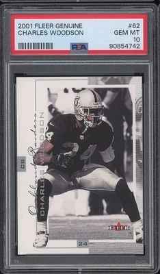 2001 Fleer Genuine #62 Charles Woodson PSA 10 - Raiders - Image 1 of 2