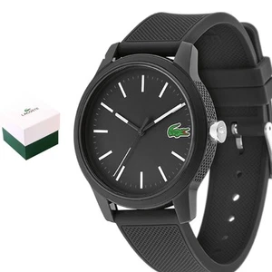 Lacoste 2010986 Black Silicon Case Strap Men's Boy's 42mm Dial 12.12 Watch DEAL - Picture 1 of 8