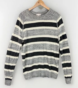 Y2K Gap Women's Sweater Size Medium Grey Striped 90's Retro - Picture 1 of 8