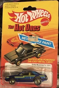 VHTF Hot Wheels The Hot Ones AZUL Turbo Mustang Cobra con Protector ENVÍO GRATUITO - Imagen 1 de 6