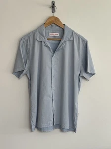 Camisa Orlebar Marrón “Travis” Manga Corta Mezcla Algodón Azul Claro XXL - Imagen 1 de 10