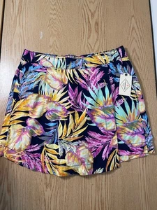 B98 Nuevo Mujer’s St John’s Bay Tropical 🌴 Estampado Hoja Skort Lino Rayón Talla 10 - Imagen 1 de 5