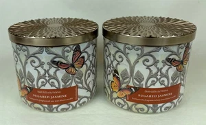 2 große Duftkerzen Bath & Body Works gezuckerter Jasmin 3 Docht - Bild 1 von 2