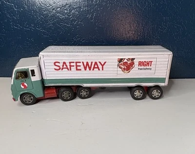 Vtg Safeway Grocery Store Japan Tin Litho Semi Truck Toy All Metal Friction 60's - Image 1 of 4