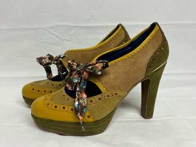 Licencia Poética Mary Jane Tacones Plataforma Talla 39 EE. UU. 8,5 Fool Proof Cinta Amarilla Foto 1 de 4