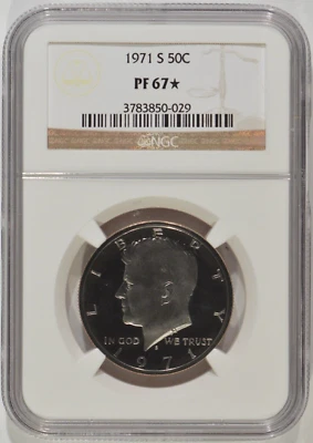 1971-S Proof Kennedy Half Dollar 50c NGC PF67* Star 3783850-029 - Image 1 of 4